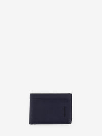 Blue leather wallet with document holder