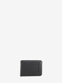 Black leather wallet with document holder