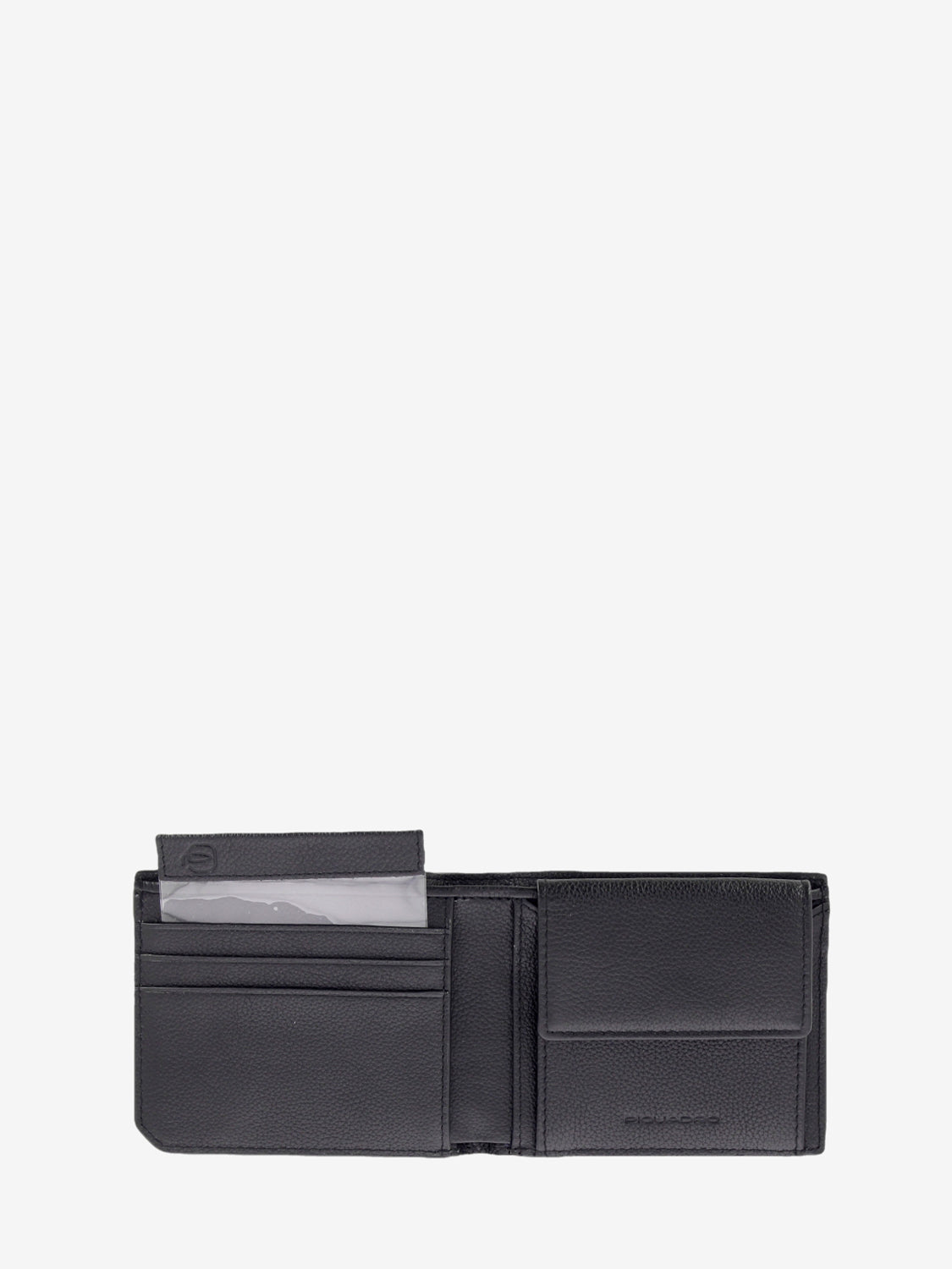 WALLET WITH COIN PURSE; BLACK CARD HOLDER PU4188W137R_N