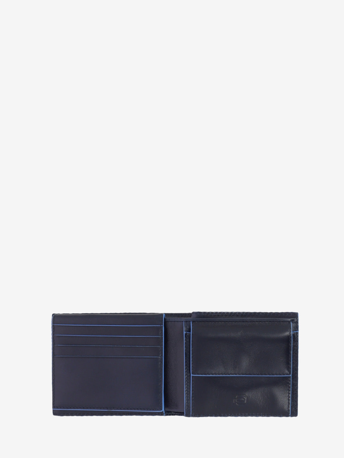 Leather wallet with blue document holder leaflet