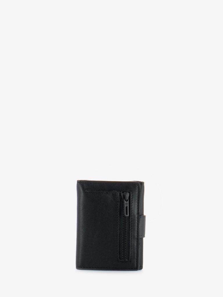 PIQUADRO - Portafoglio Trifold tascabile in pelle blu
