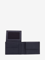 PIQUADRO - Portafoglio uomo con porta documenti in pelle blu