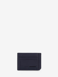 Blue hammered leather card holder