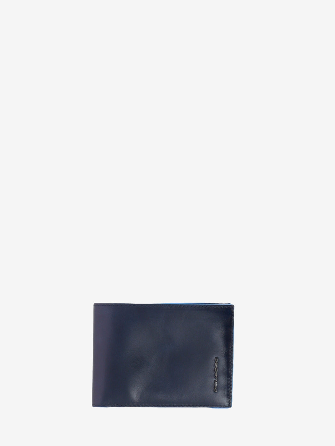 Blue flip-out wallet with document holder