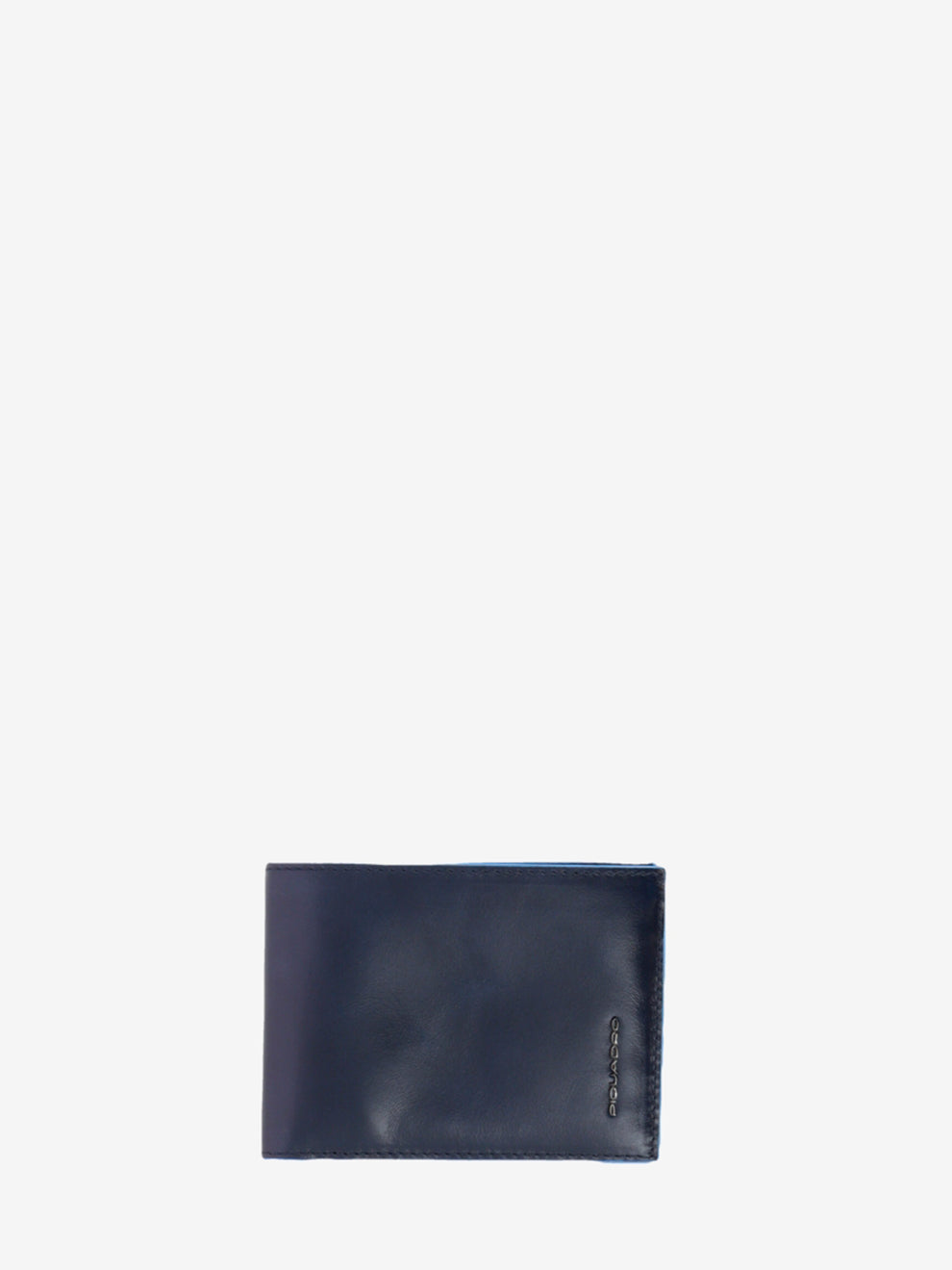 Wallet con portadocumenti a ribalta blu