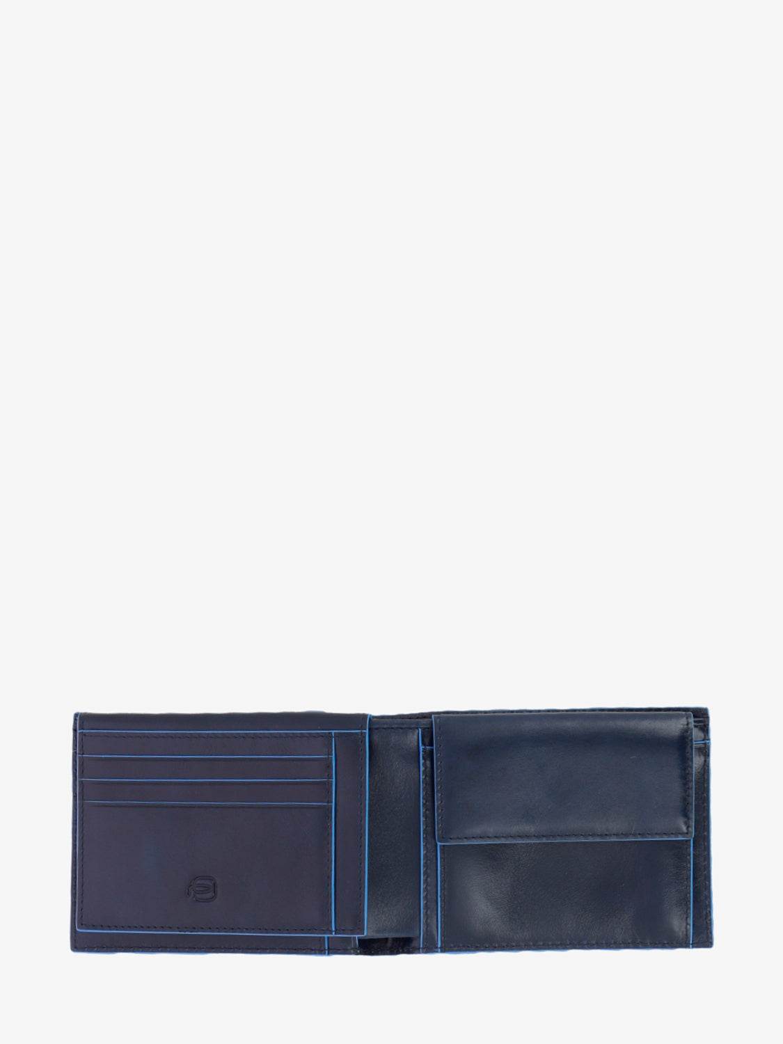 Wallet con portadocumenti a ribalta blu