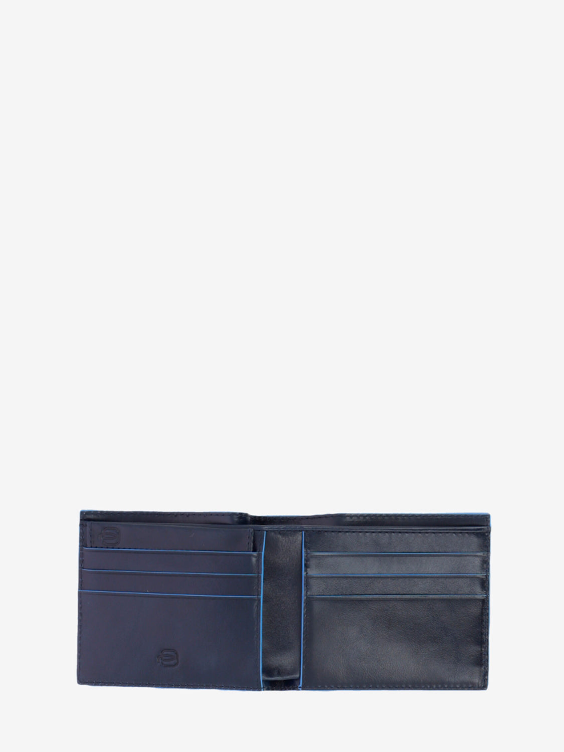 Leather wallet with removable blue document holder
