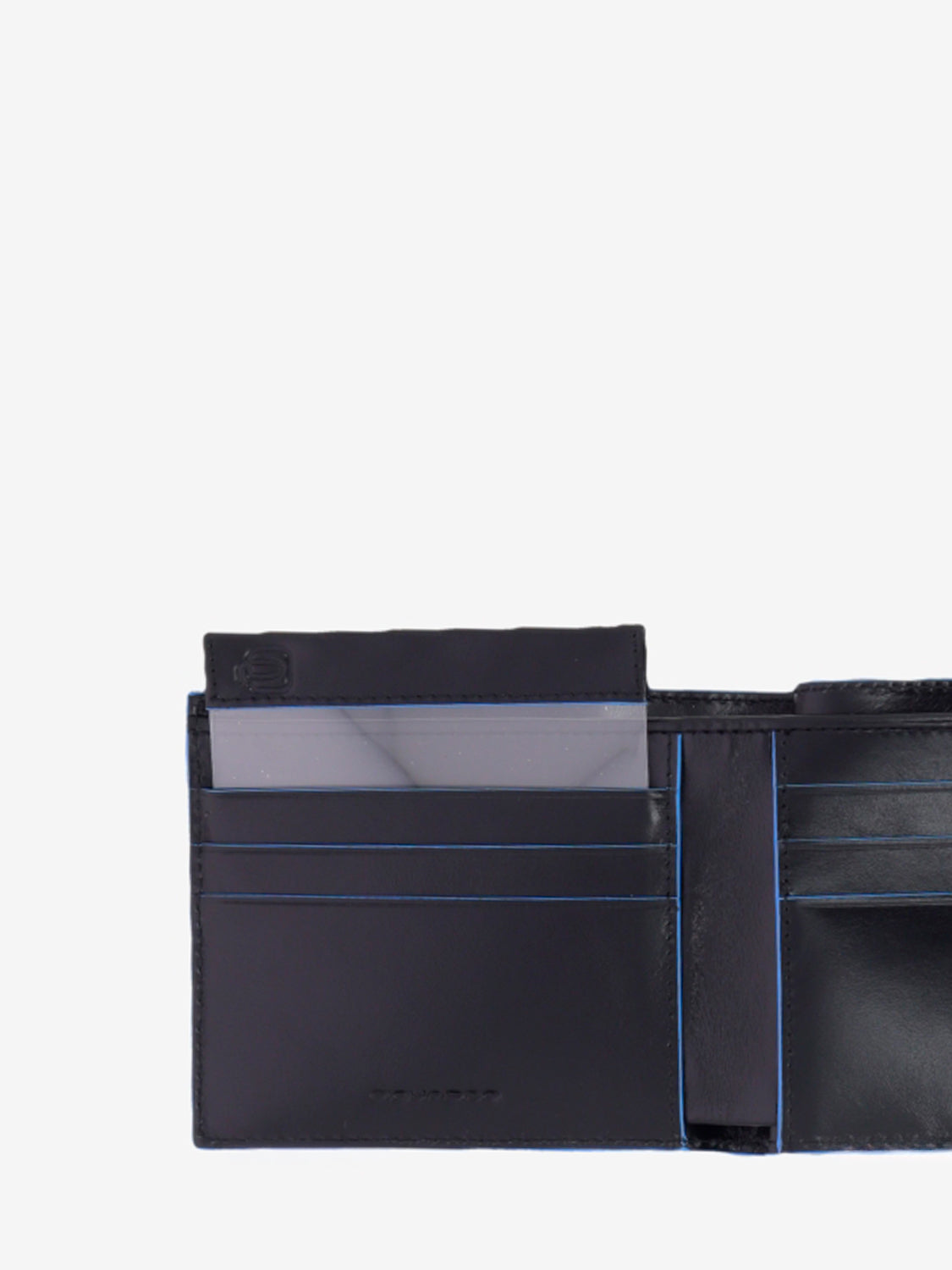 Wallet in pelle con porta documenti rimovibile nero