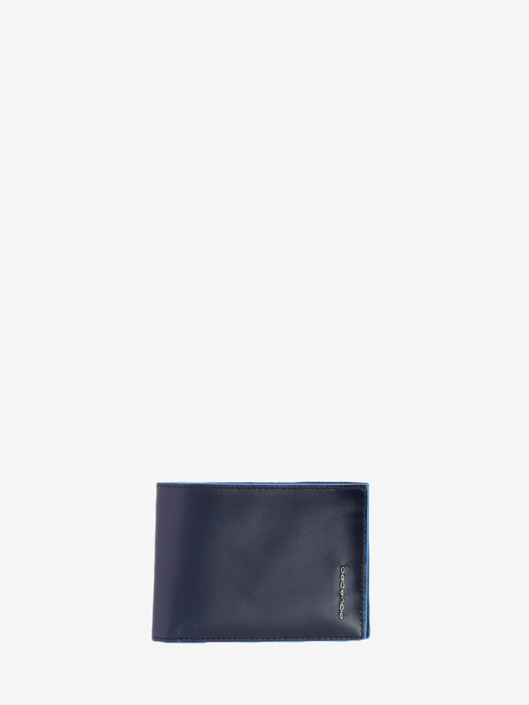 Blue leather wallet with coin pocket