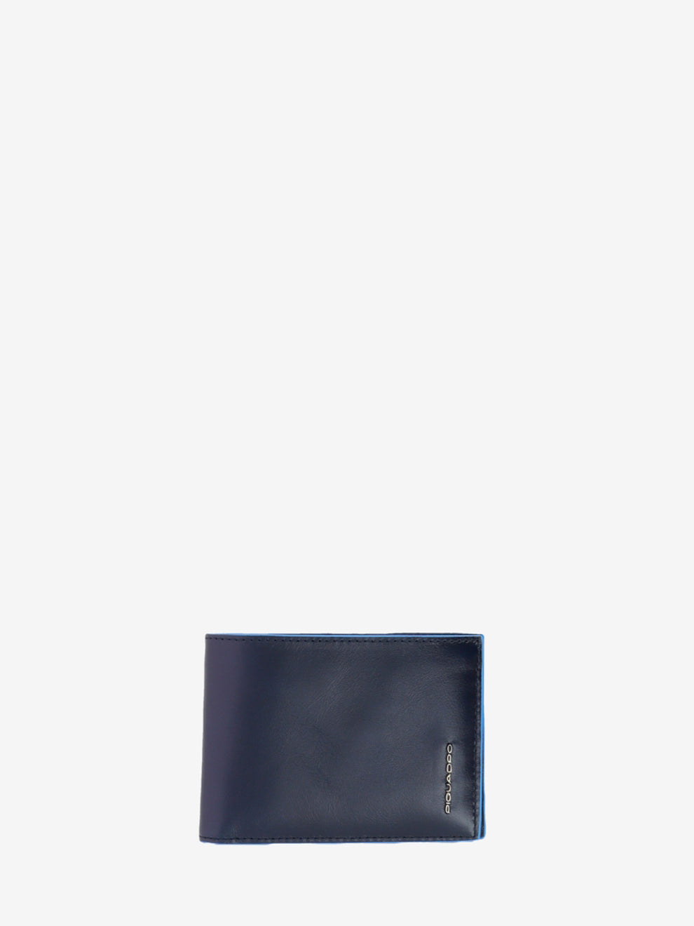 Blue leather wallet with coin pocket