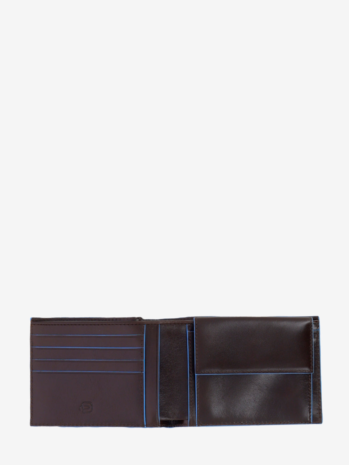 Wallet in pelle con portamonete mogano