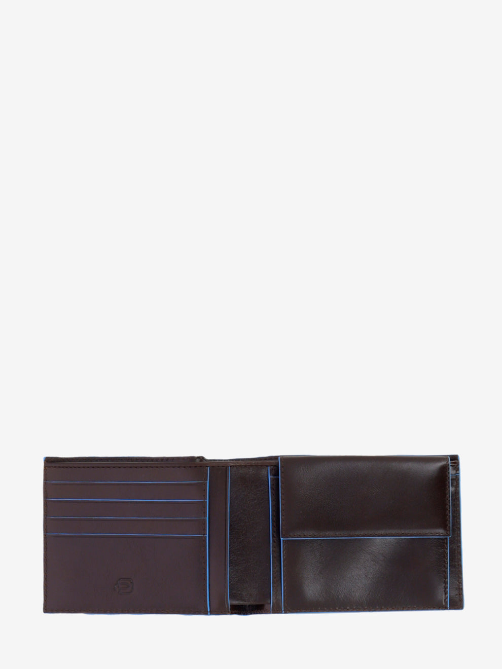 Wallet in pelle con portamonete mogano