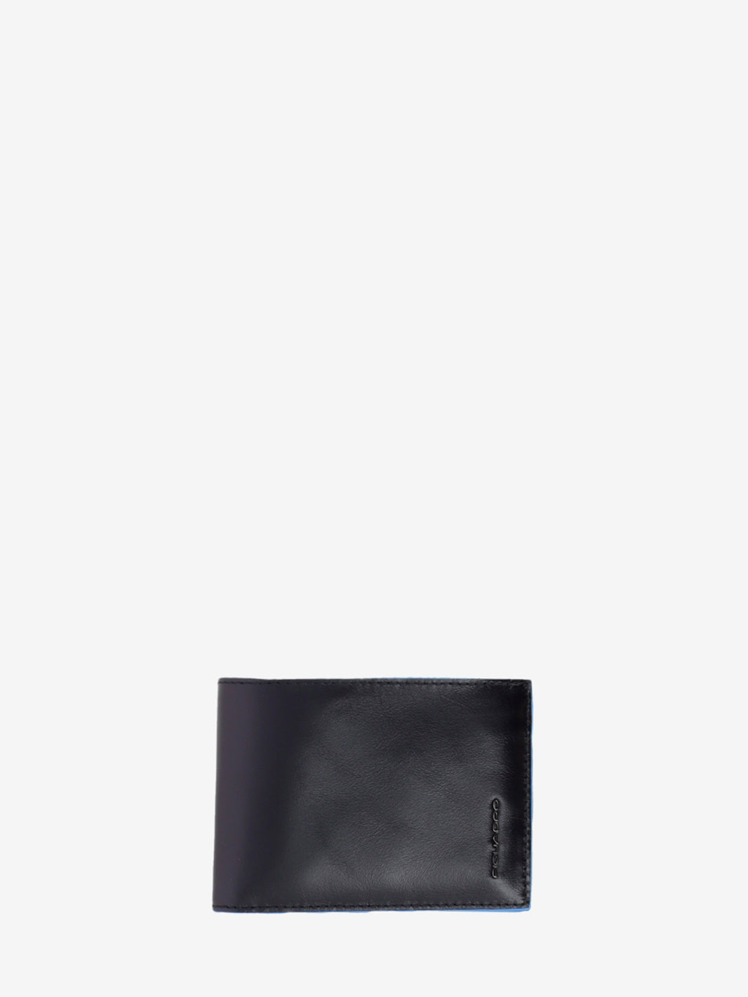 Leather wallet with coin purse in black