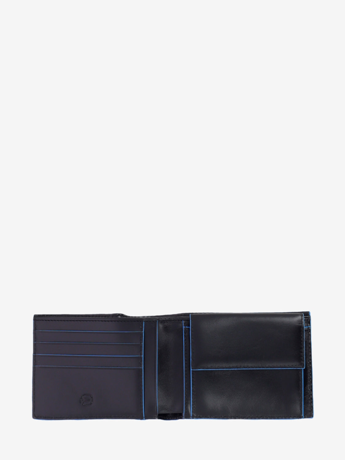 Leather wallet with coin purse in black