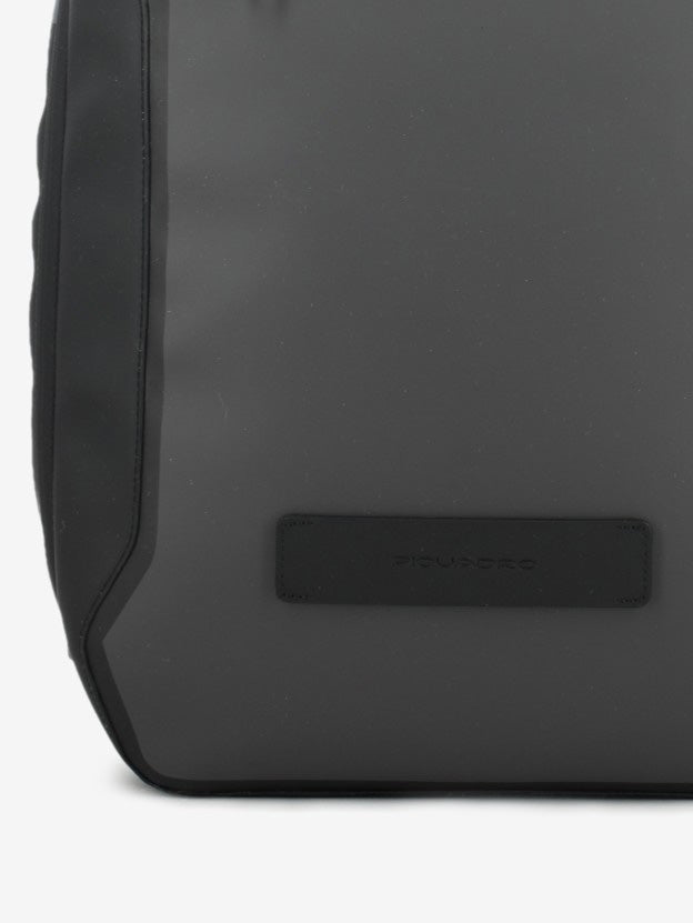 BACKPACK WITH EXPANSION BLACK RUBBERIZED FABRIC CA7151W146_N