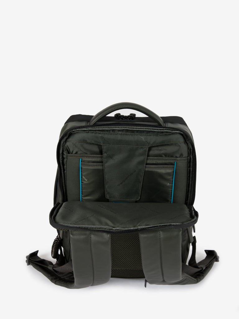 PIQUADRO - Zaino in pelle porta pc 14'' verde