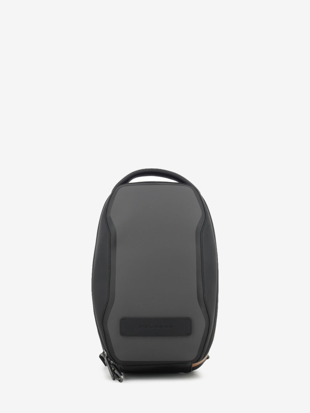 ONE-SHOULDER BAG IN BLACK RUBBERIZED FABRIC CA7150W146_N