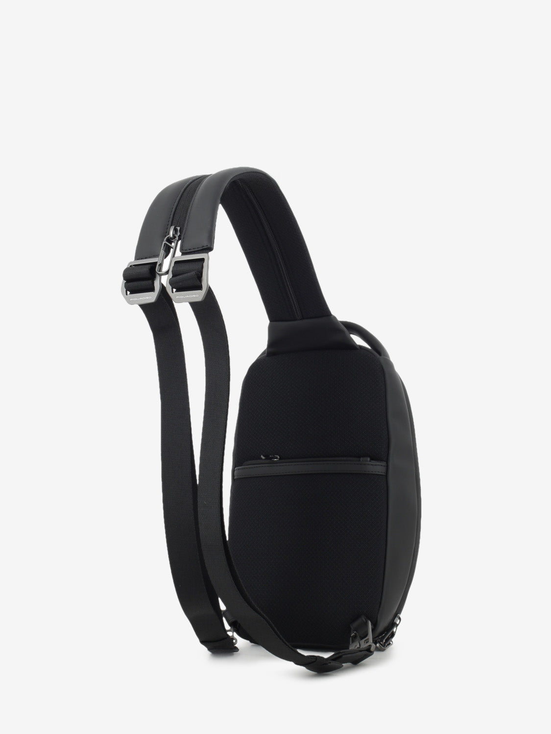 ONE-SHOULDER BAG IN BLACK RUBBERIZED FABRIC CA7150W146_N
