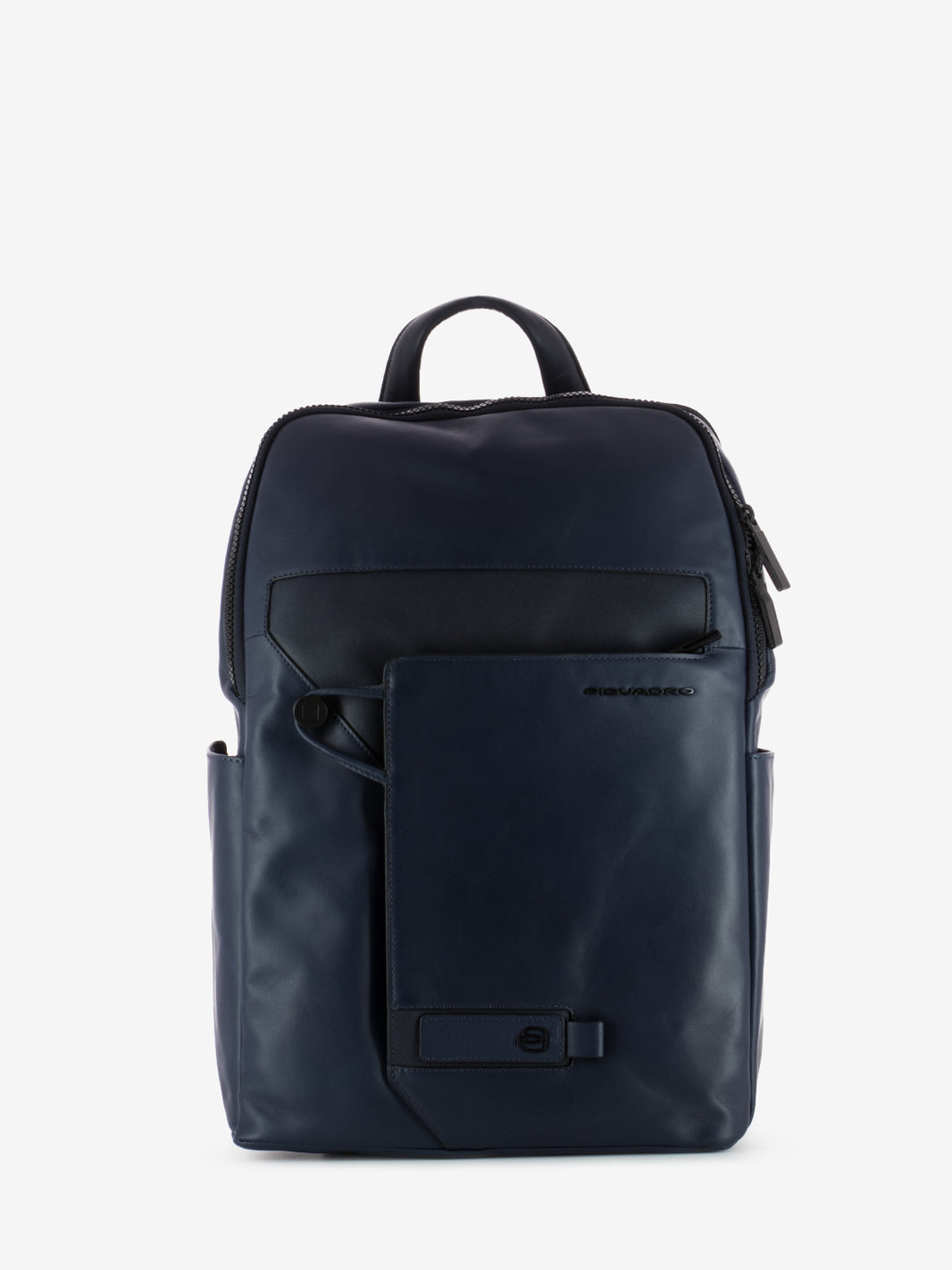 Blue leather 14'' laptop backpack 