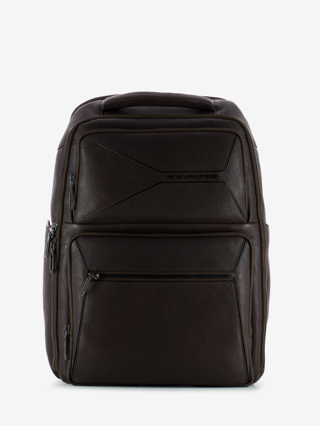 Brown leather 15.6 laptop backpack