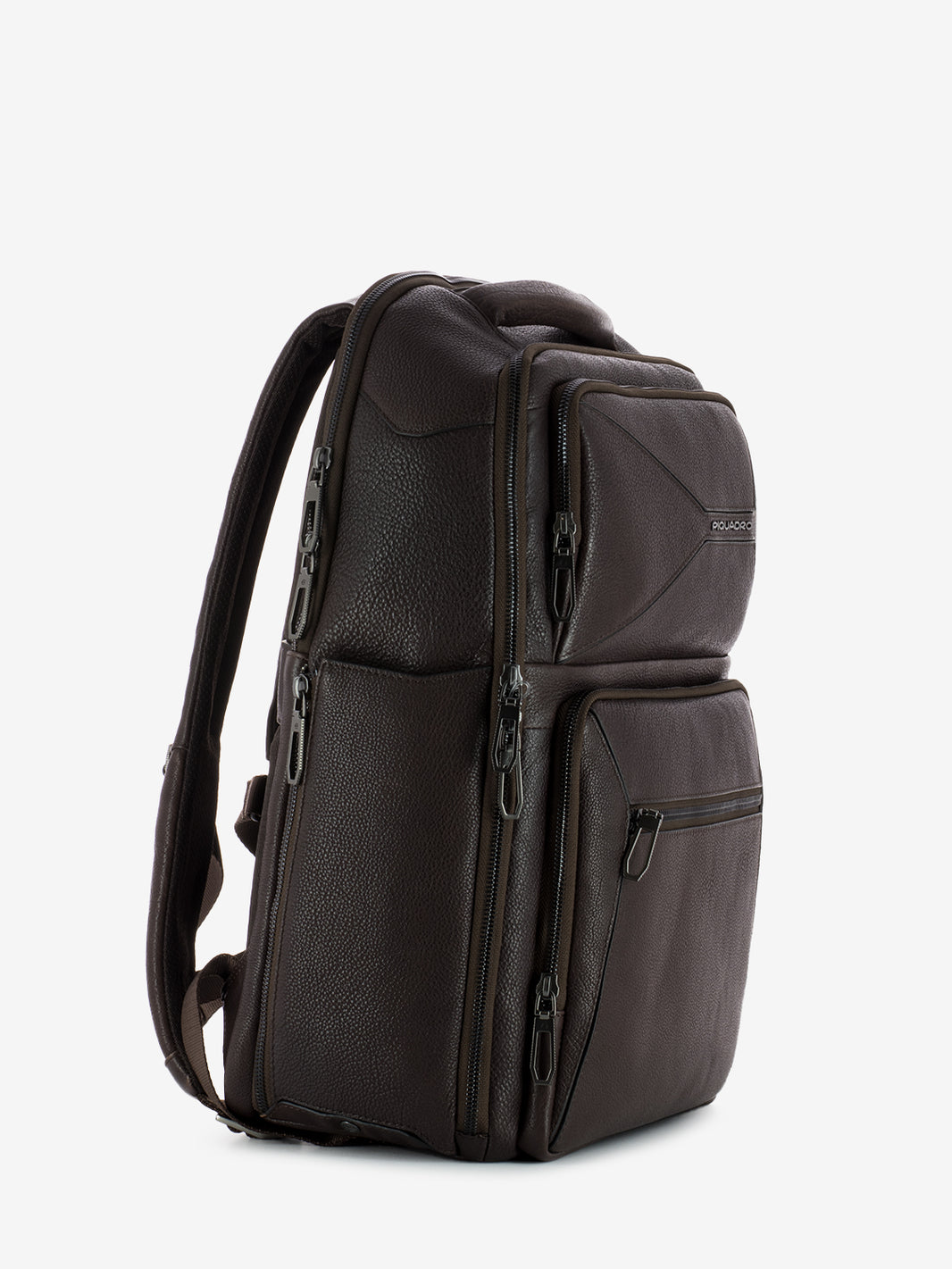 Brown leather 15.6 laptop backpack
