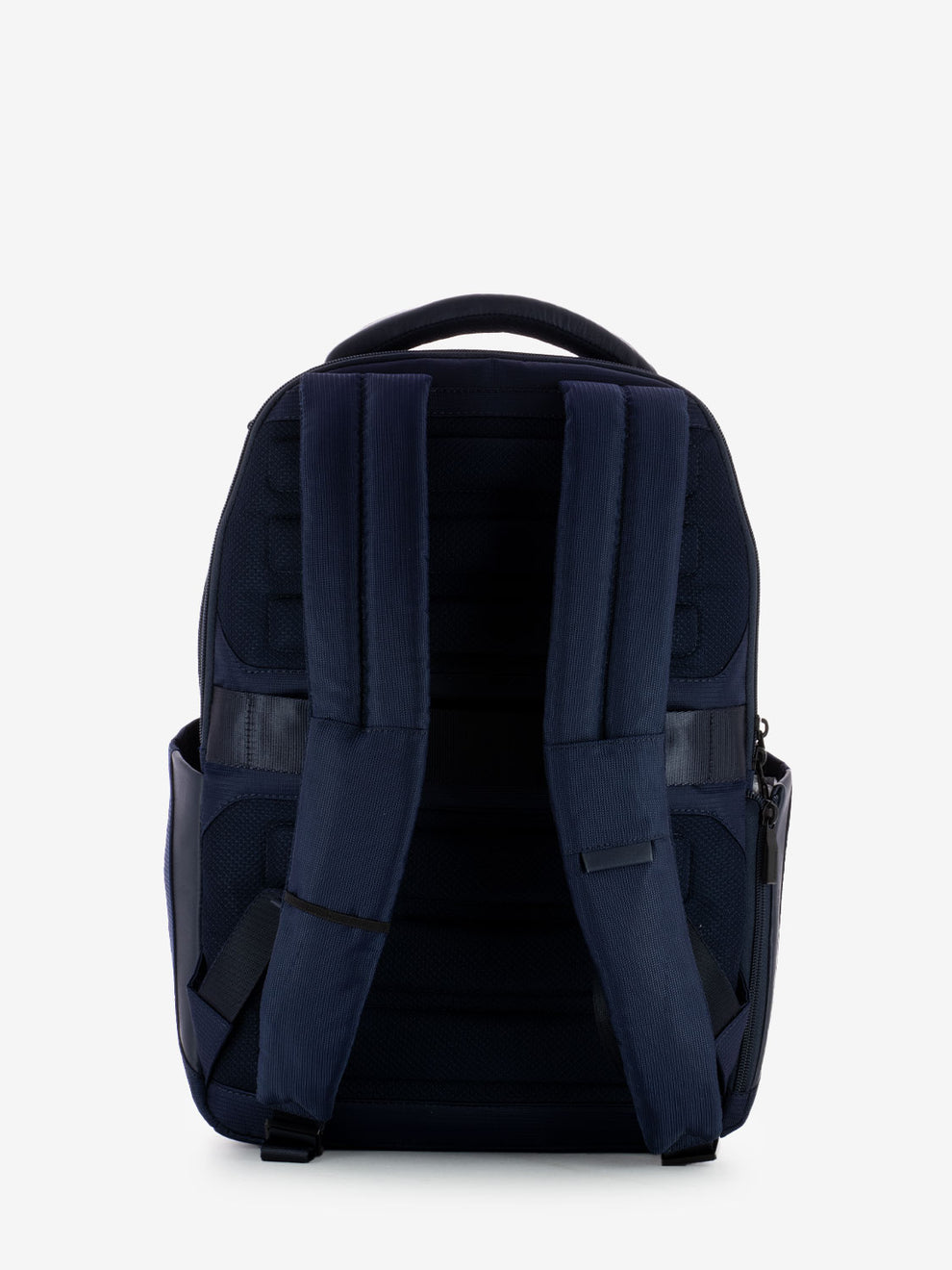 15.6 laptop backpack in blue leather and fabric