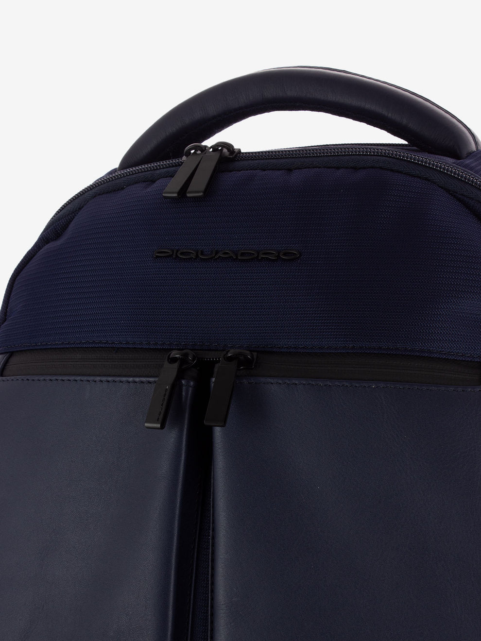 15.6 laptop backpack in blue leather and fabric