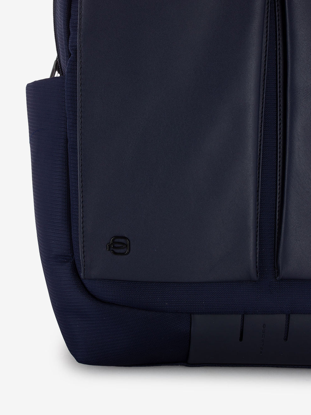 15.6 laptop backpack in blue leather and fabric