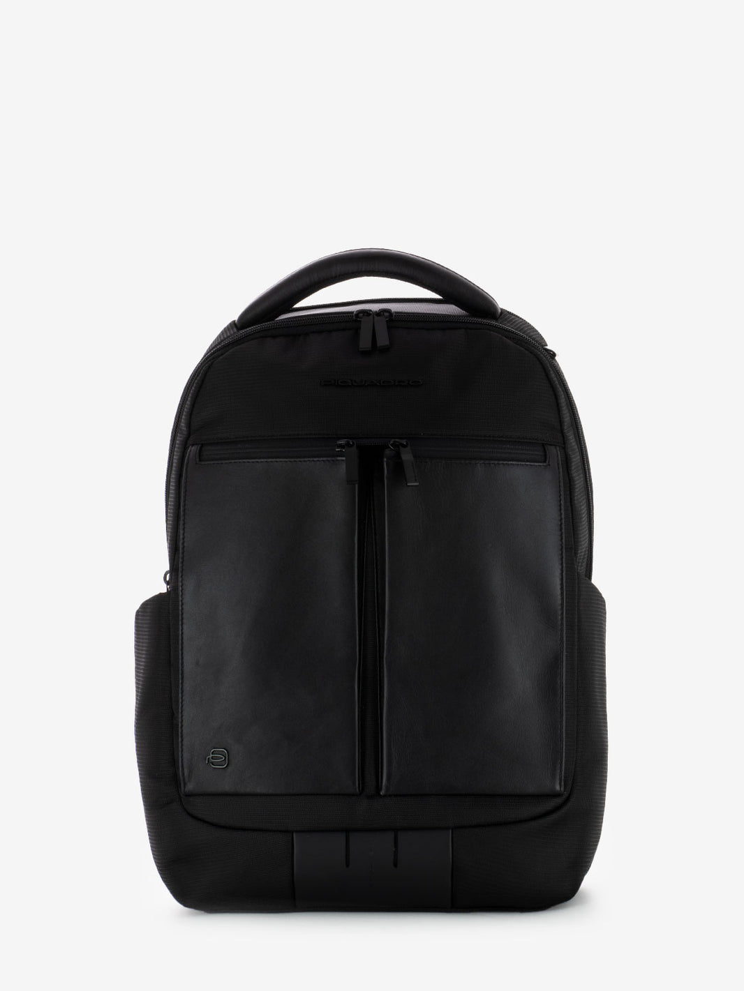15.6 laptop backpack in black leather and fabric