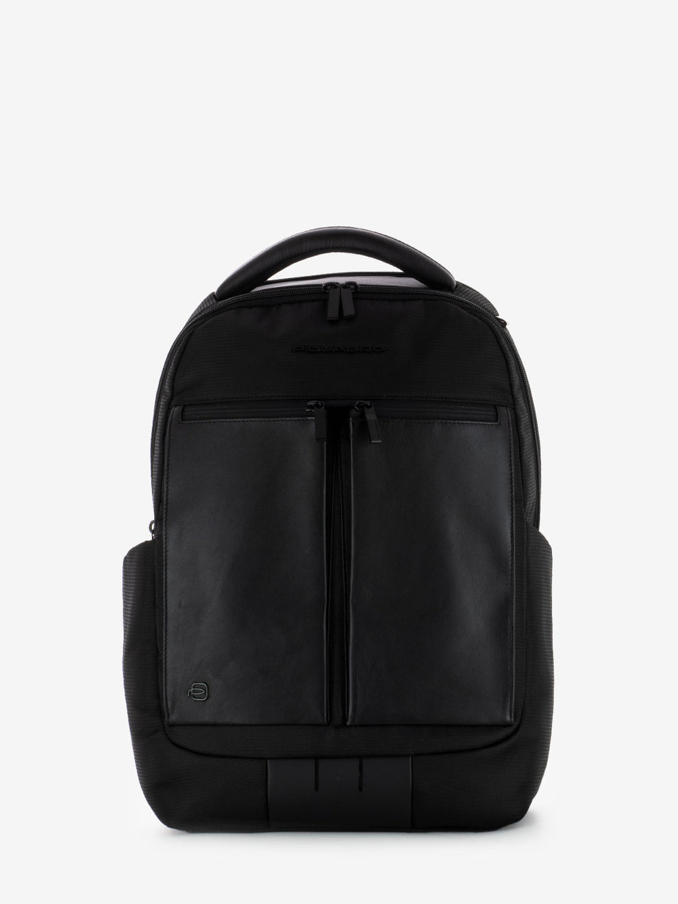 15.6 laptop backpack in black leather and fabric