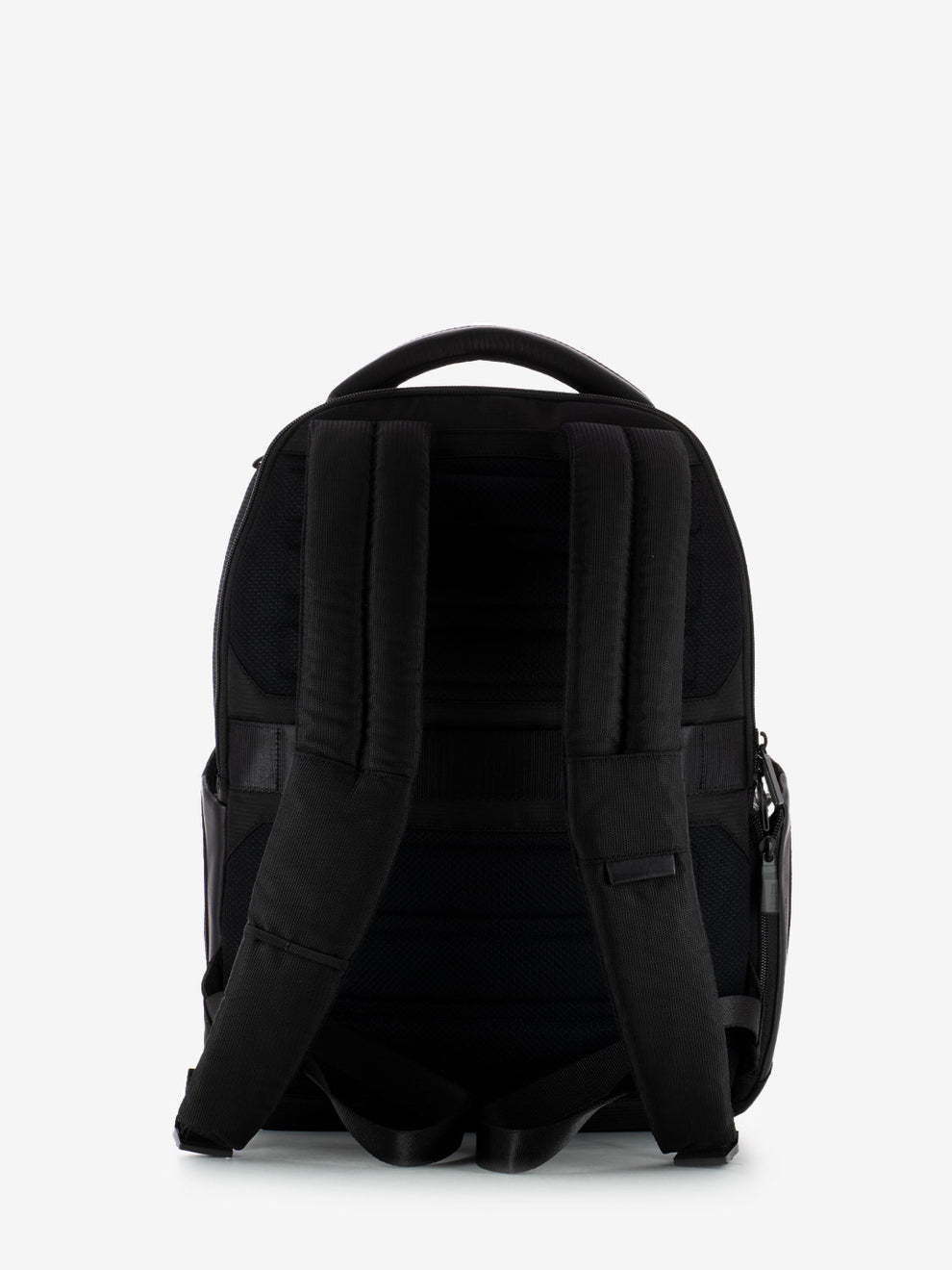 15.6 laptop backpack in black leather and fabric