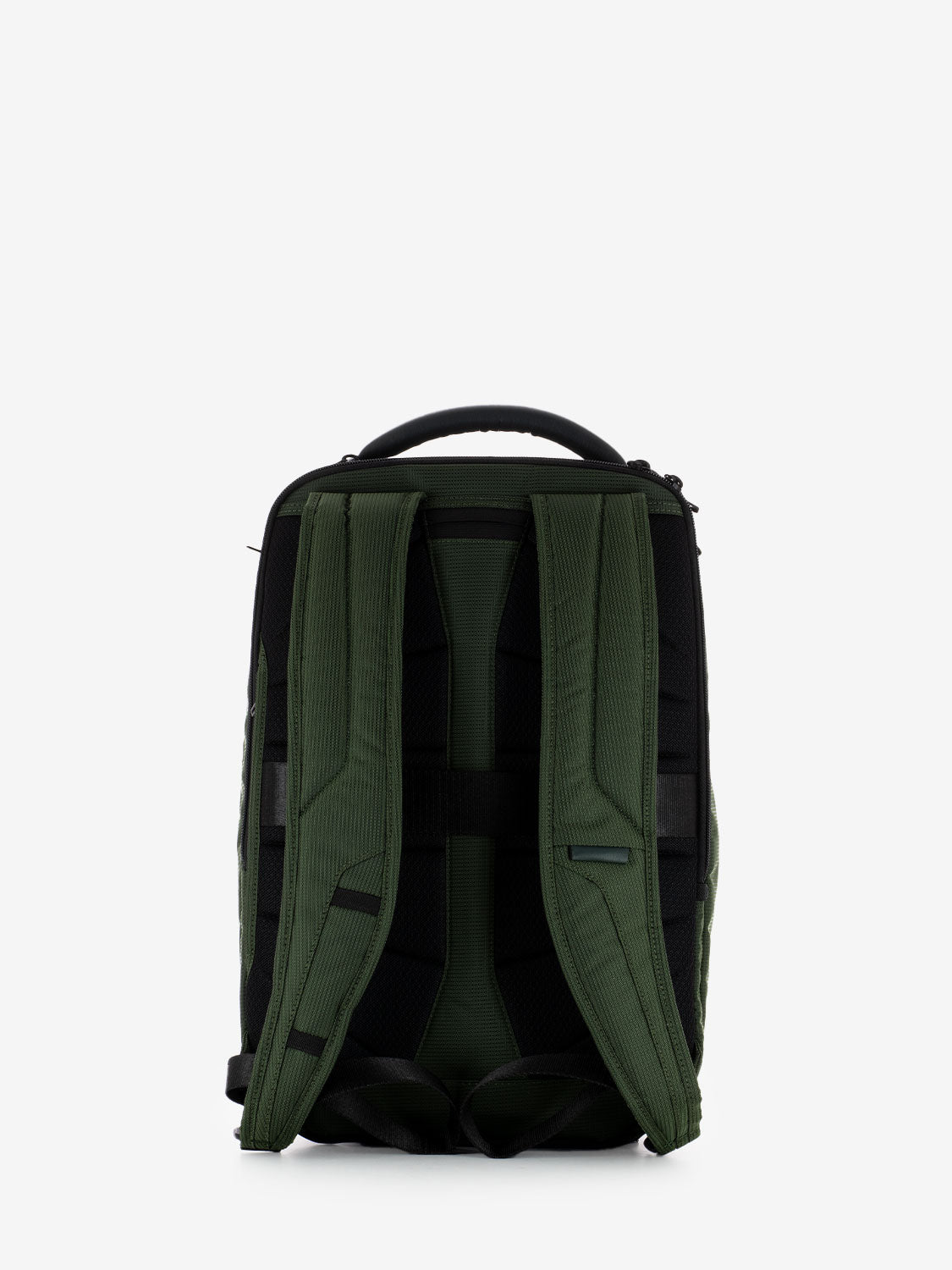 Zaino porta pc in tessuto e pelle vegana verde