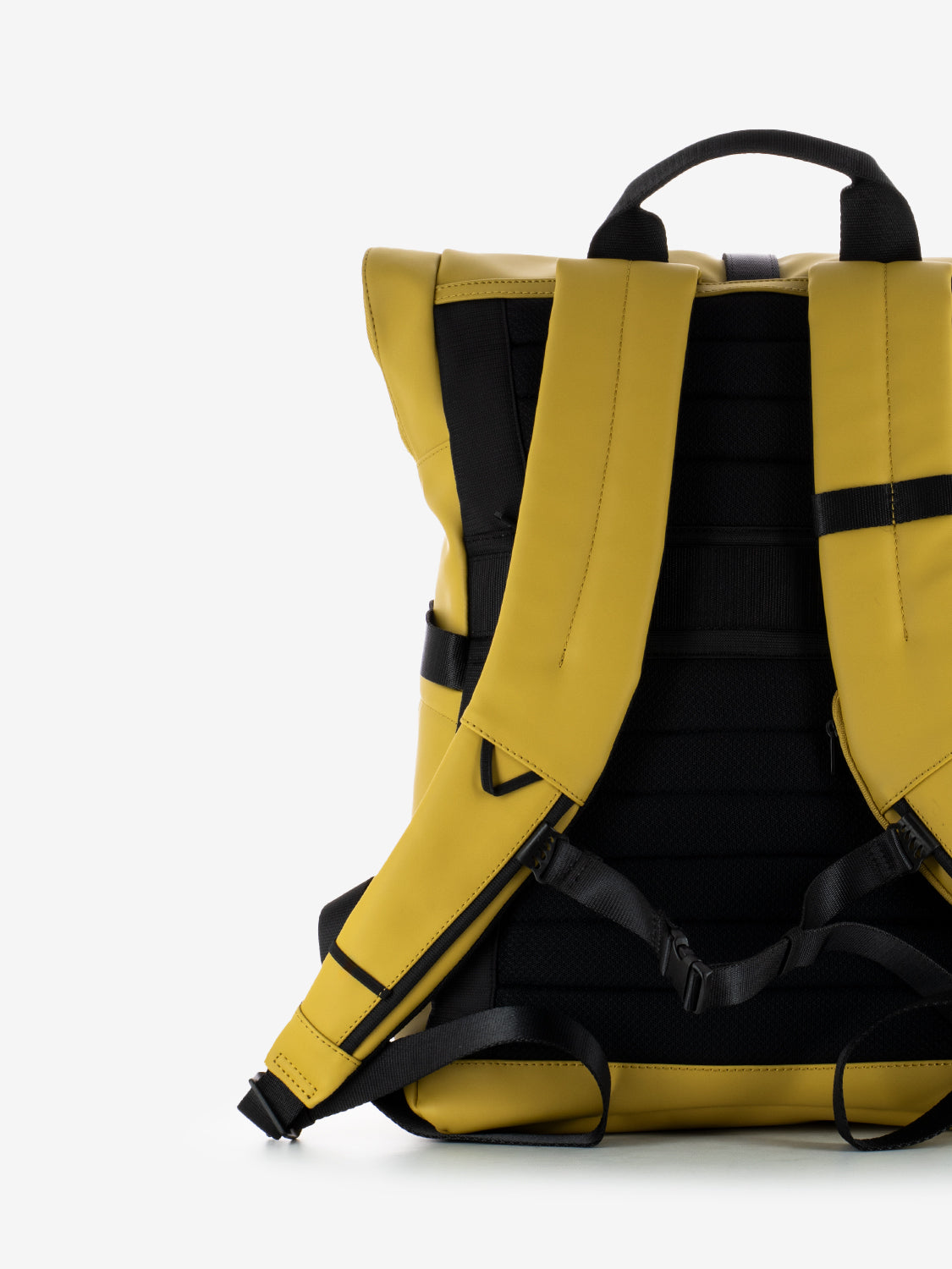 Zaino roll-top in tessuto giallo