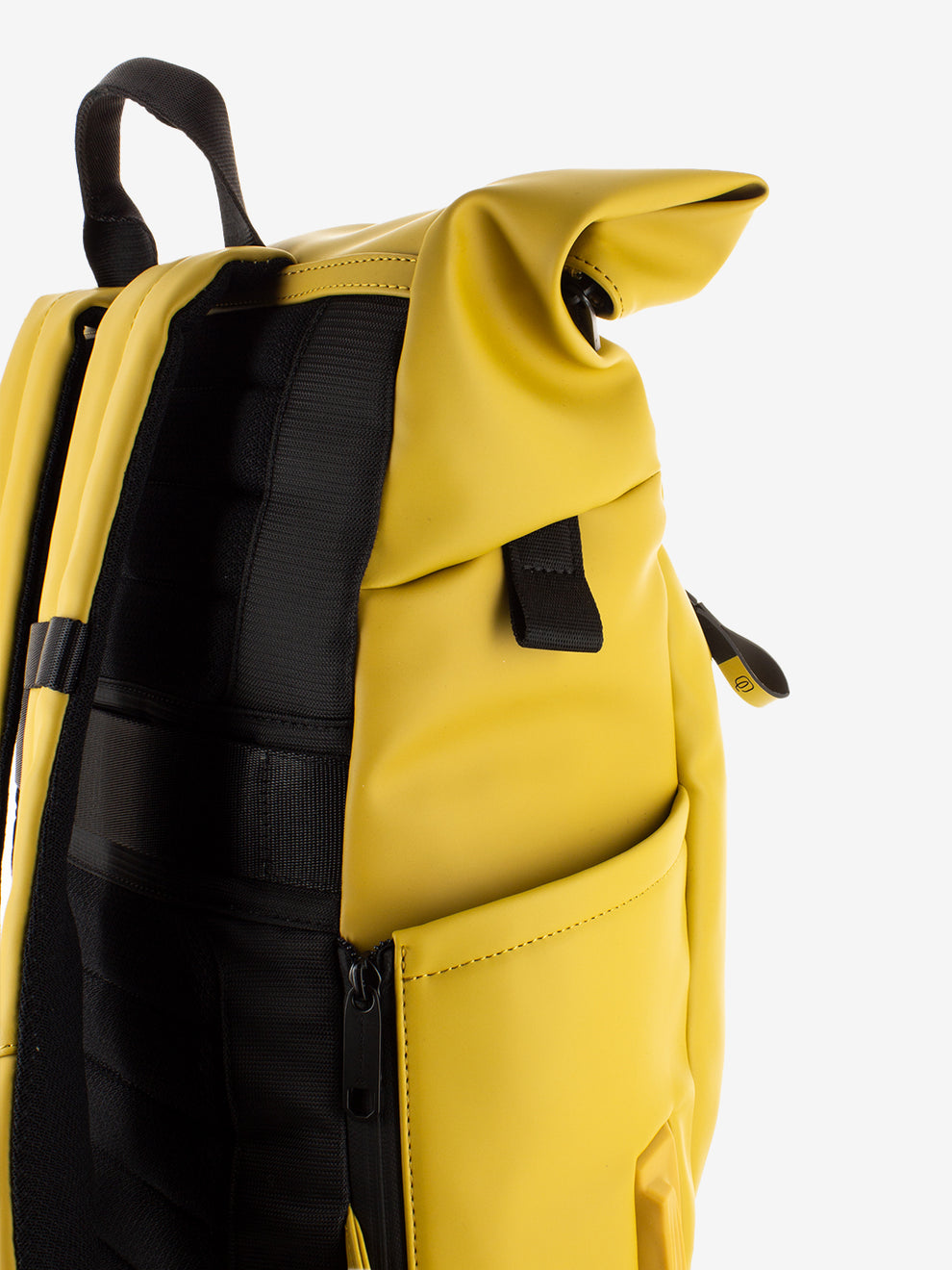 Zaino roll-top in tessuto giallo