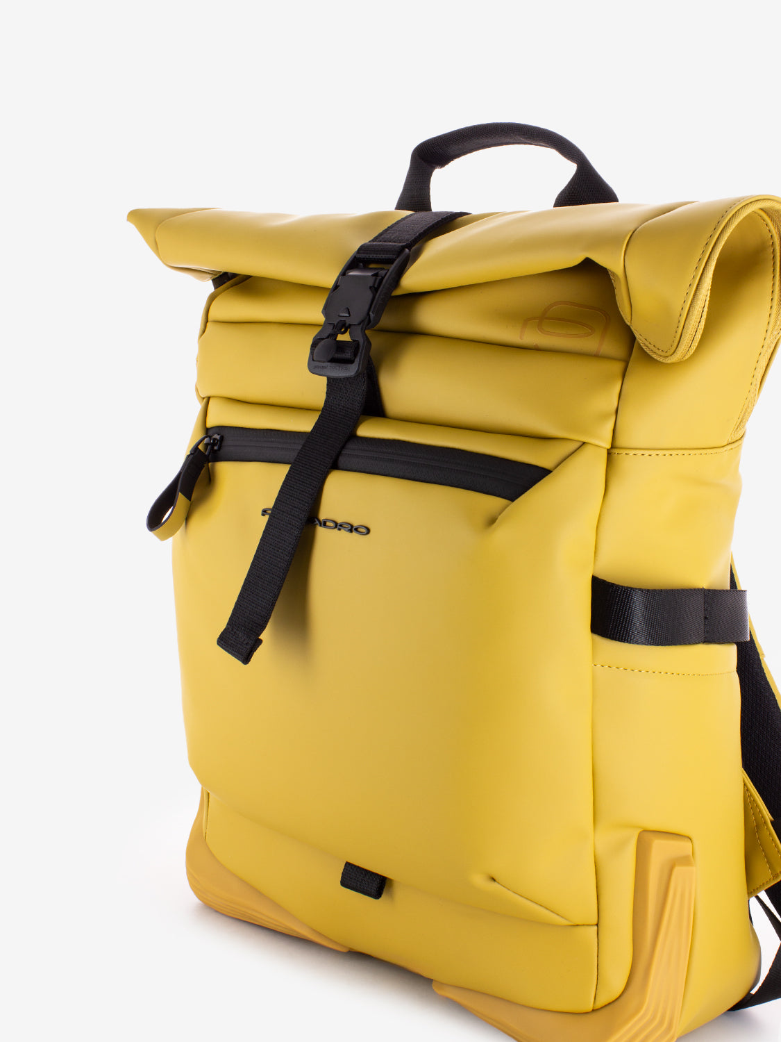 Zaino roll-top in tessuto giallo