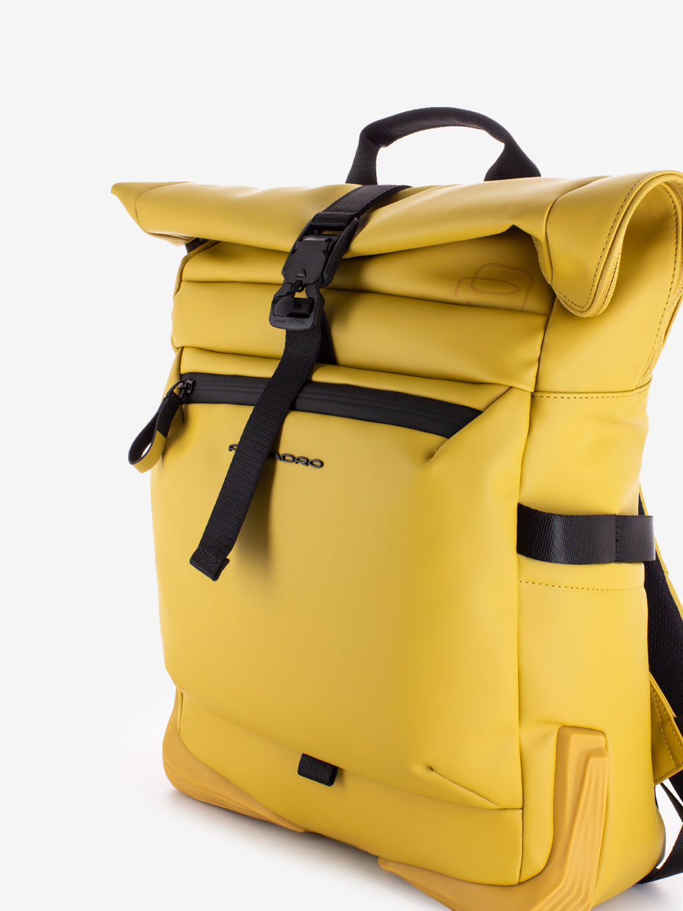 Zaino roll-top in tessuto giallo