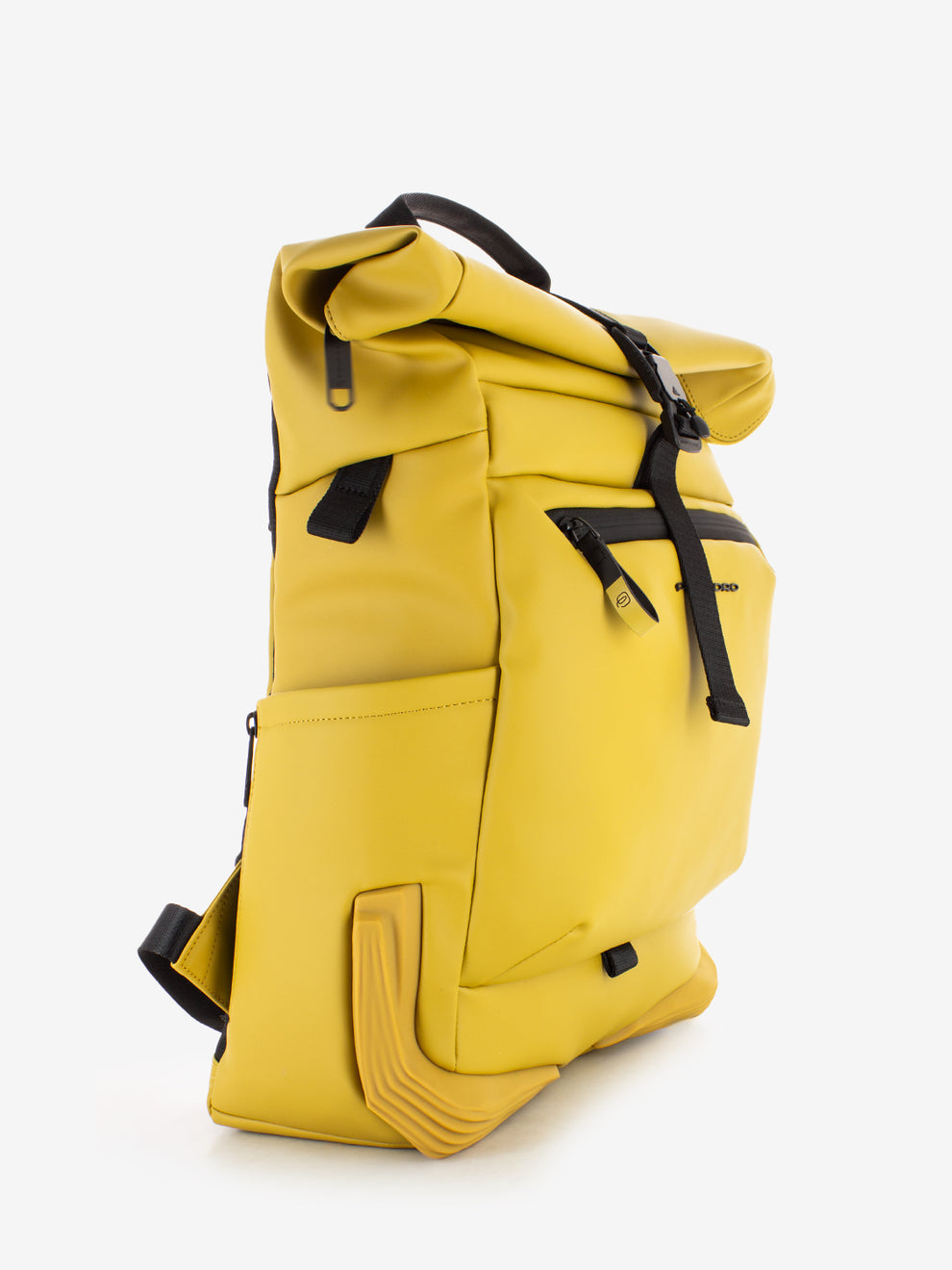 Zaino roll-top in tessuto giallo