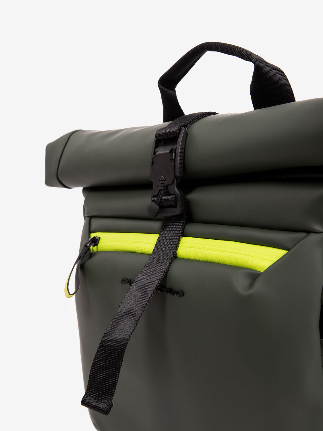 Zaino roll-top in tessuto verde