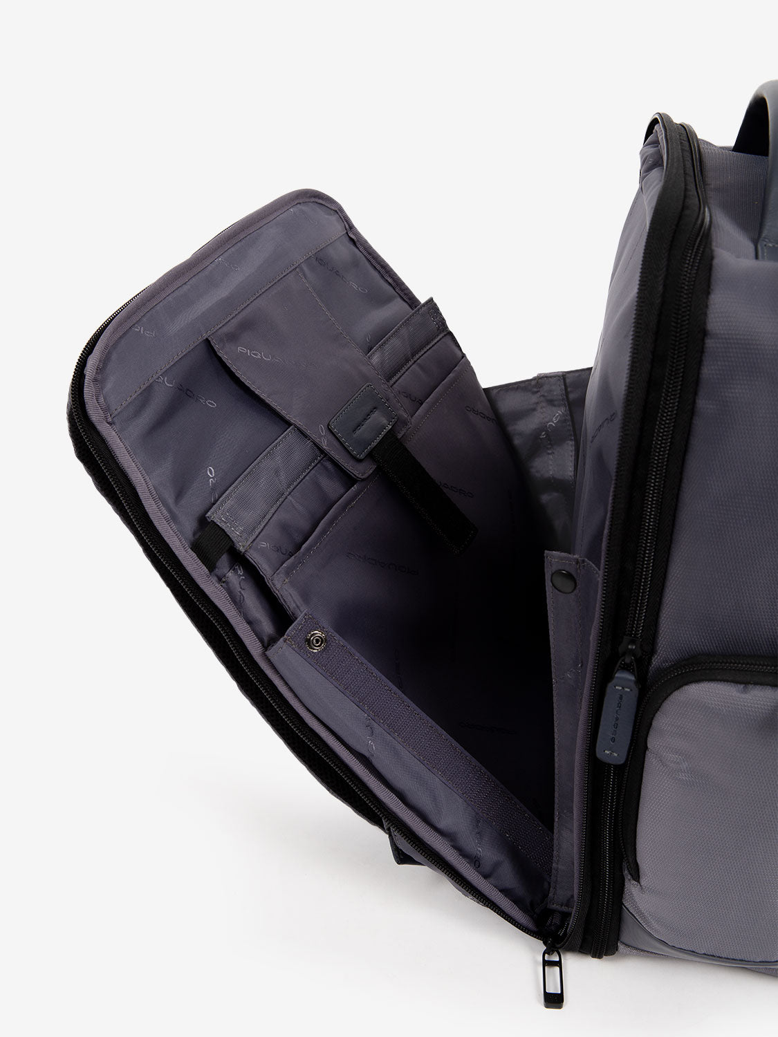 Zaino tessuto e pelle porta pc 15.6'' con porte usb grigio