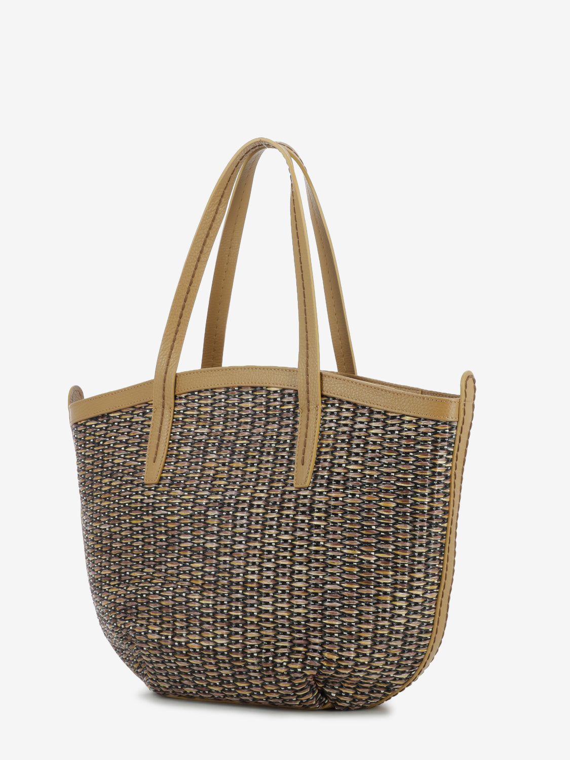 Borsa Cruise raffia e pelle quercia