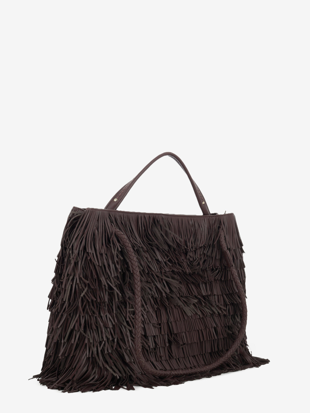 Diletta bag with coffee fringes