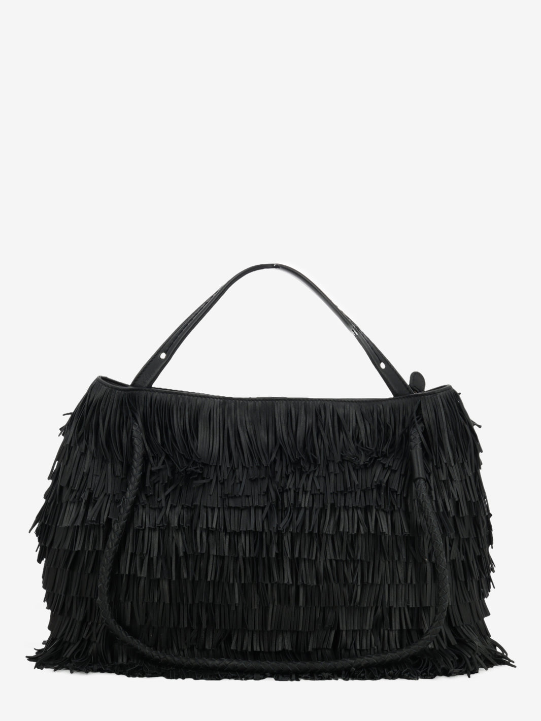 Diletta black fringed bag
