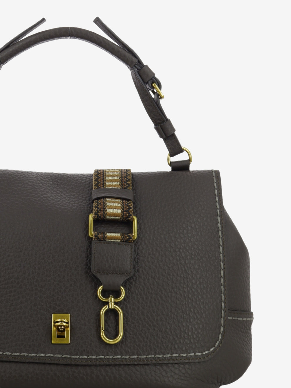Borsa in pelle Felicita Queen testa di moro