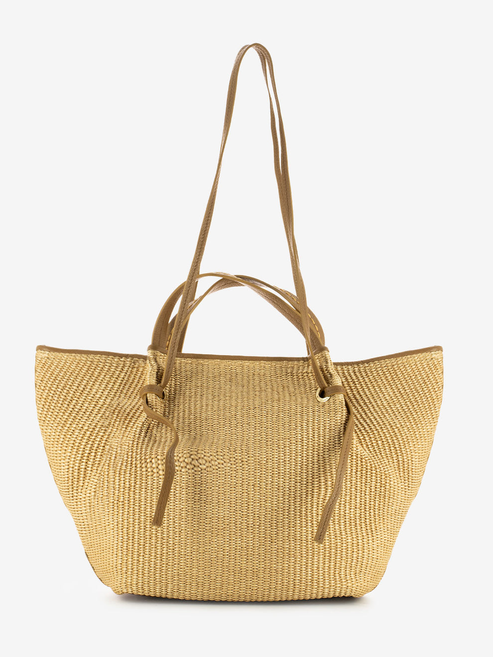 Borsa media rafia naturale