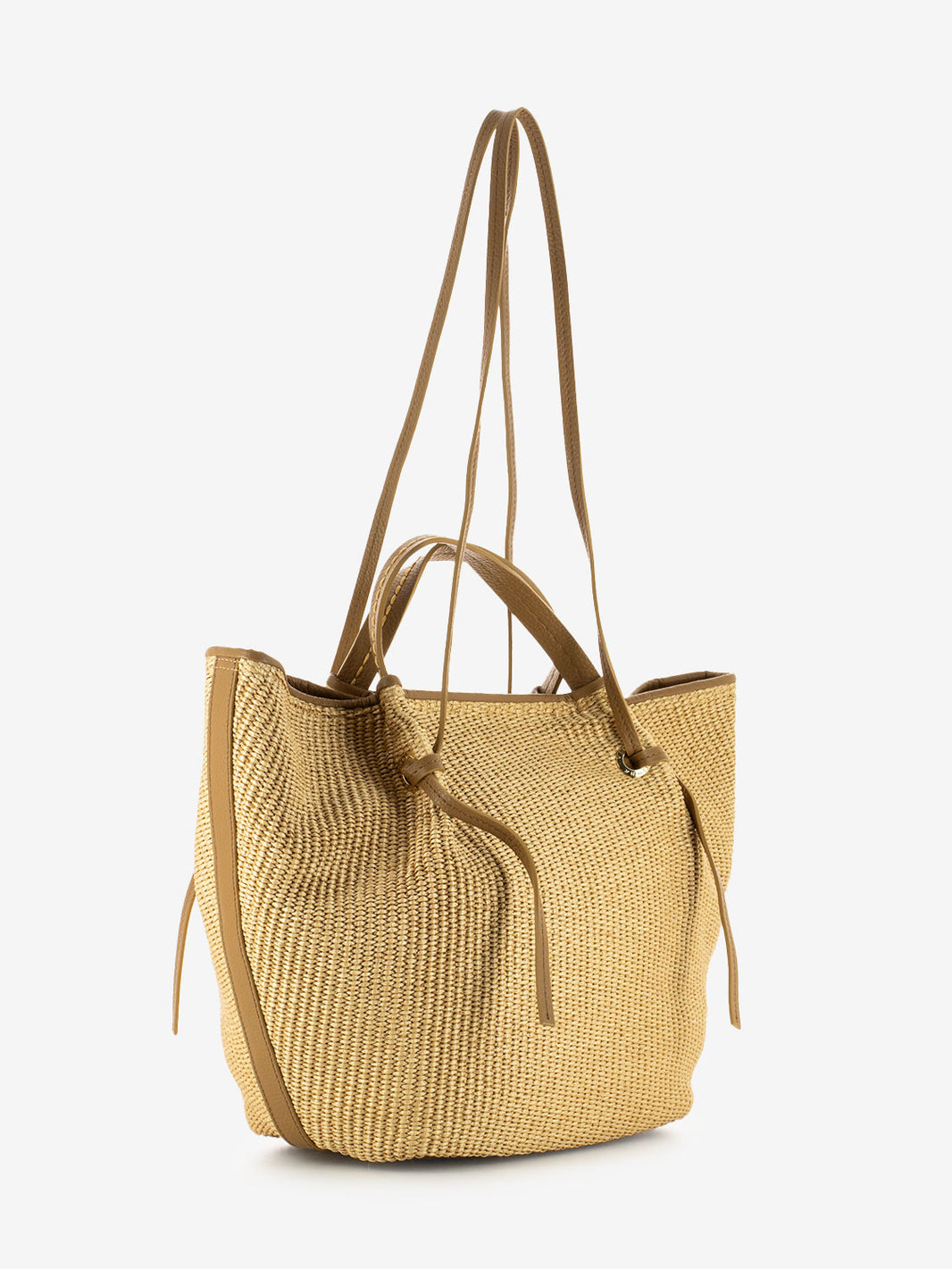 Borsa media rafia naturale