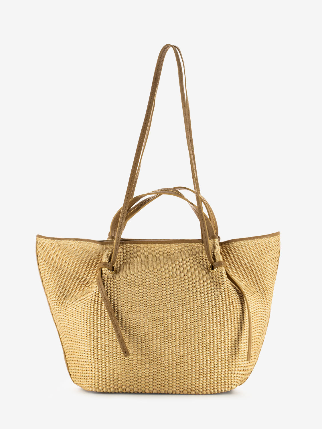 Borsa media rafia naturale