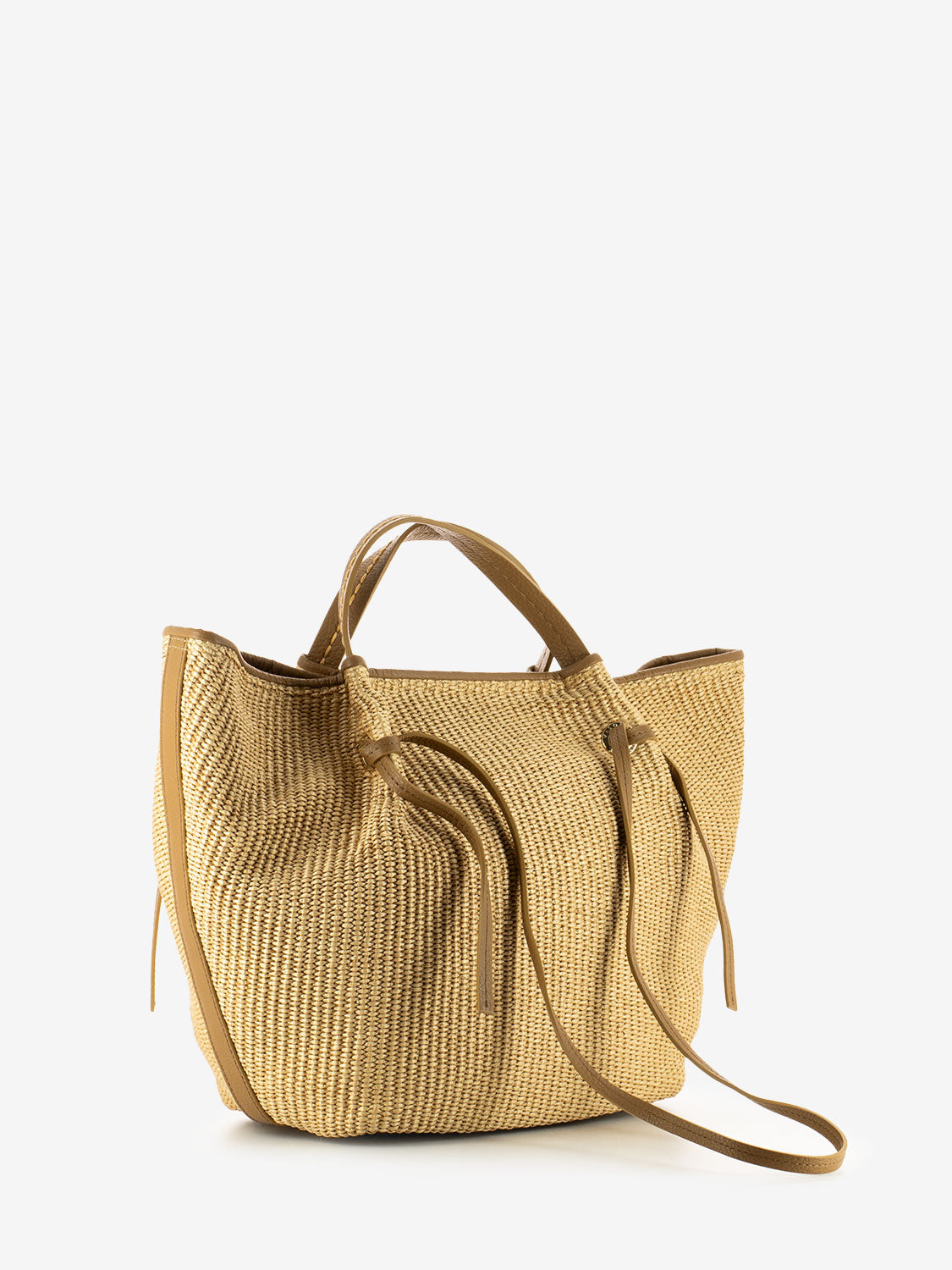 Borsa media rafia naturale