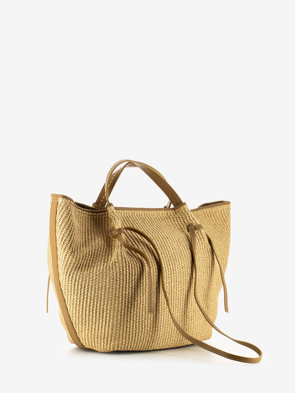 Borsa media rafia naturale