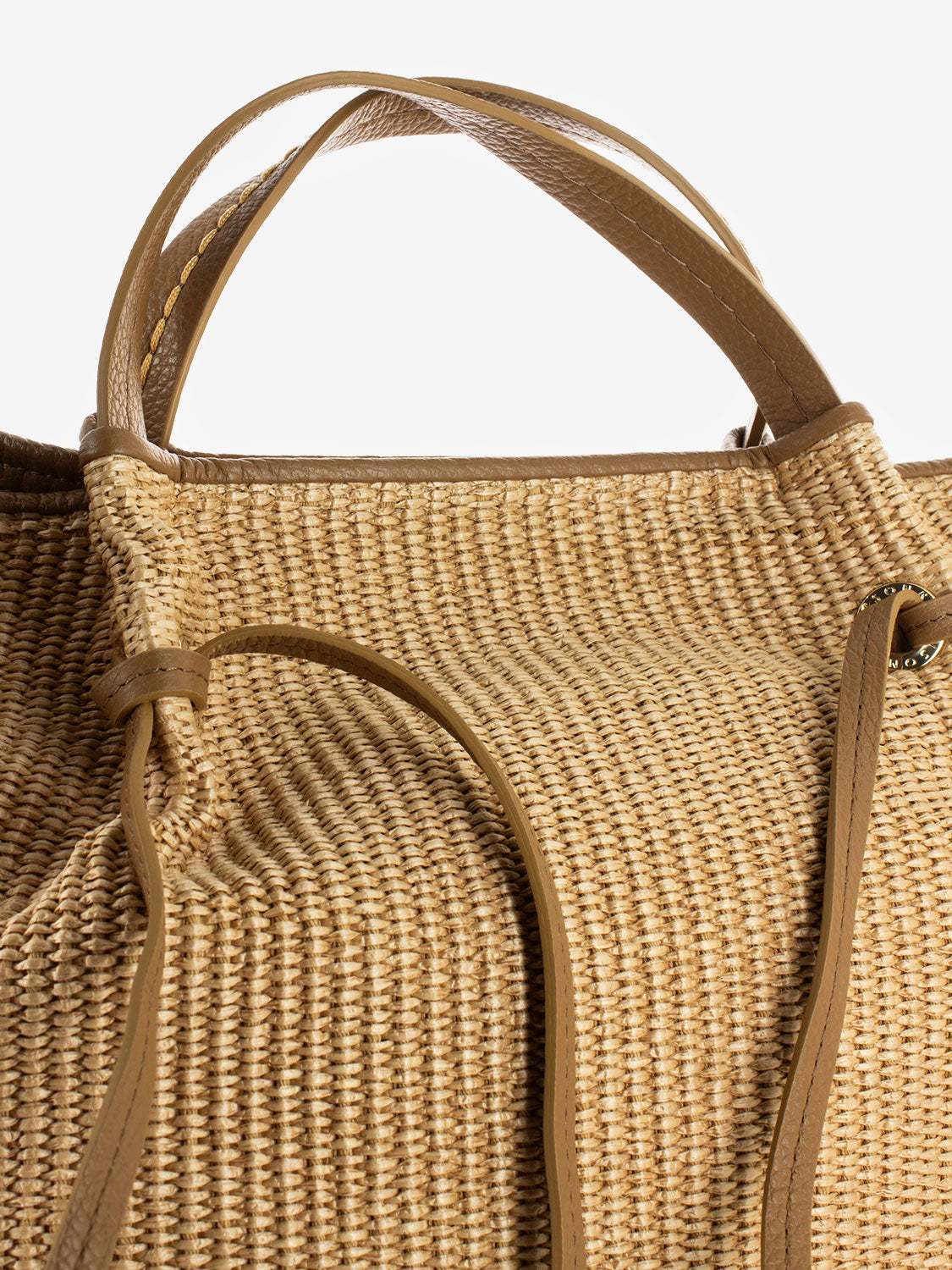 Borsa media rafia naturale