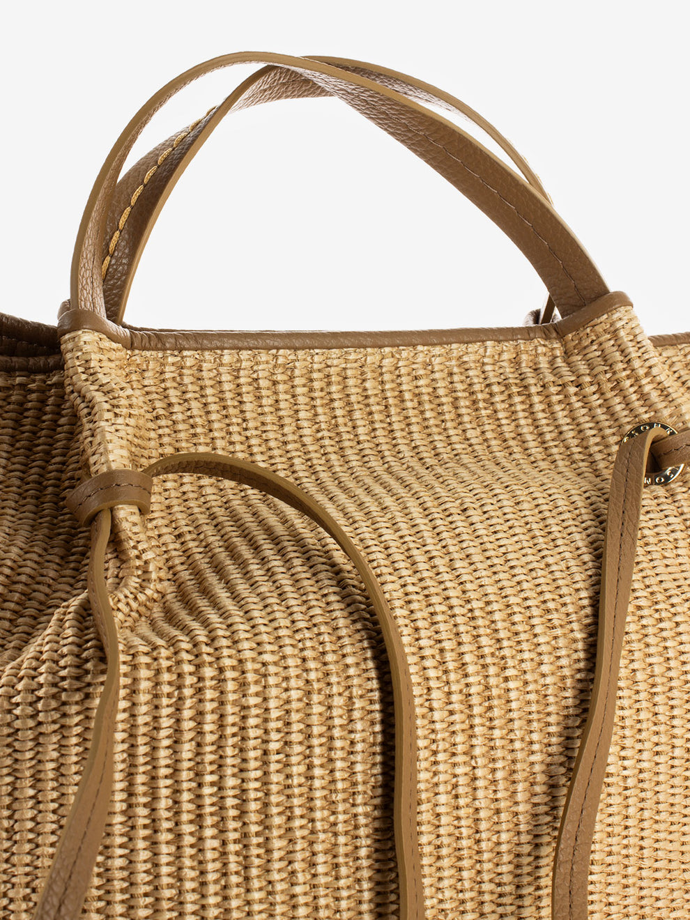 Borsa media rafia naturale